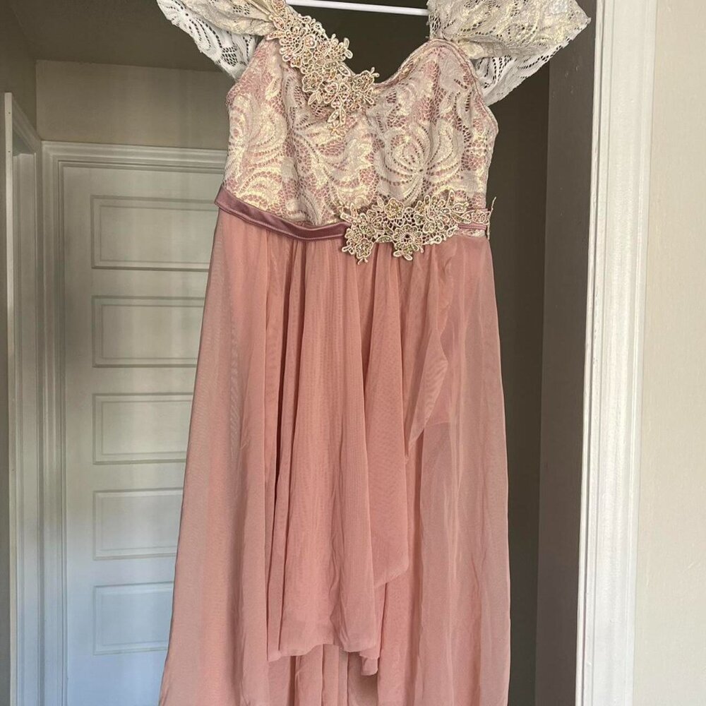 Weissman Pink White Lace Dance Dress, Girls Size SA Girlhoodcore Formal Floral - Picture 8 of 8
